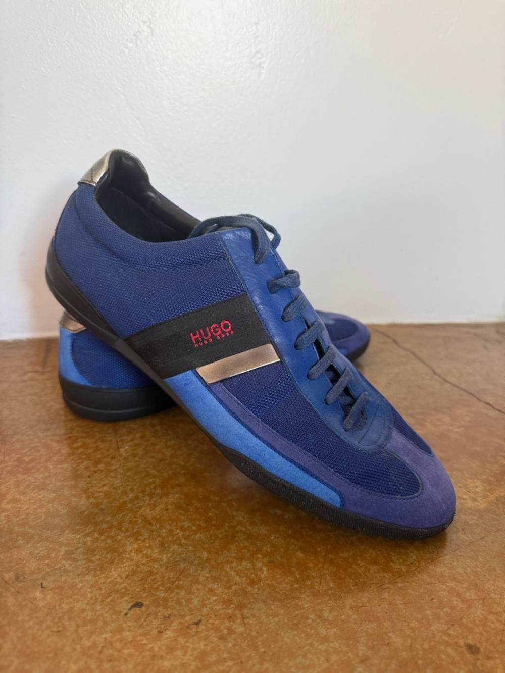HUGO BOSS cobalt and accent Men's Low-Top Lace-Up Sneakers ON TREND THIS SUMMER